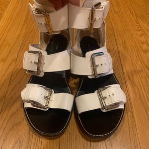 White Proenza Schoulder leather buckle gladiator sandals. EXTREMELY COMFY!